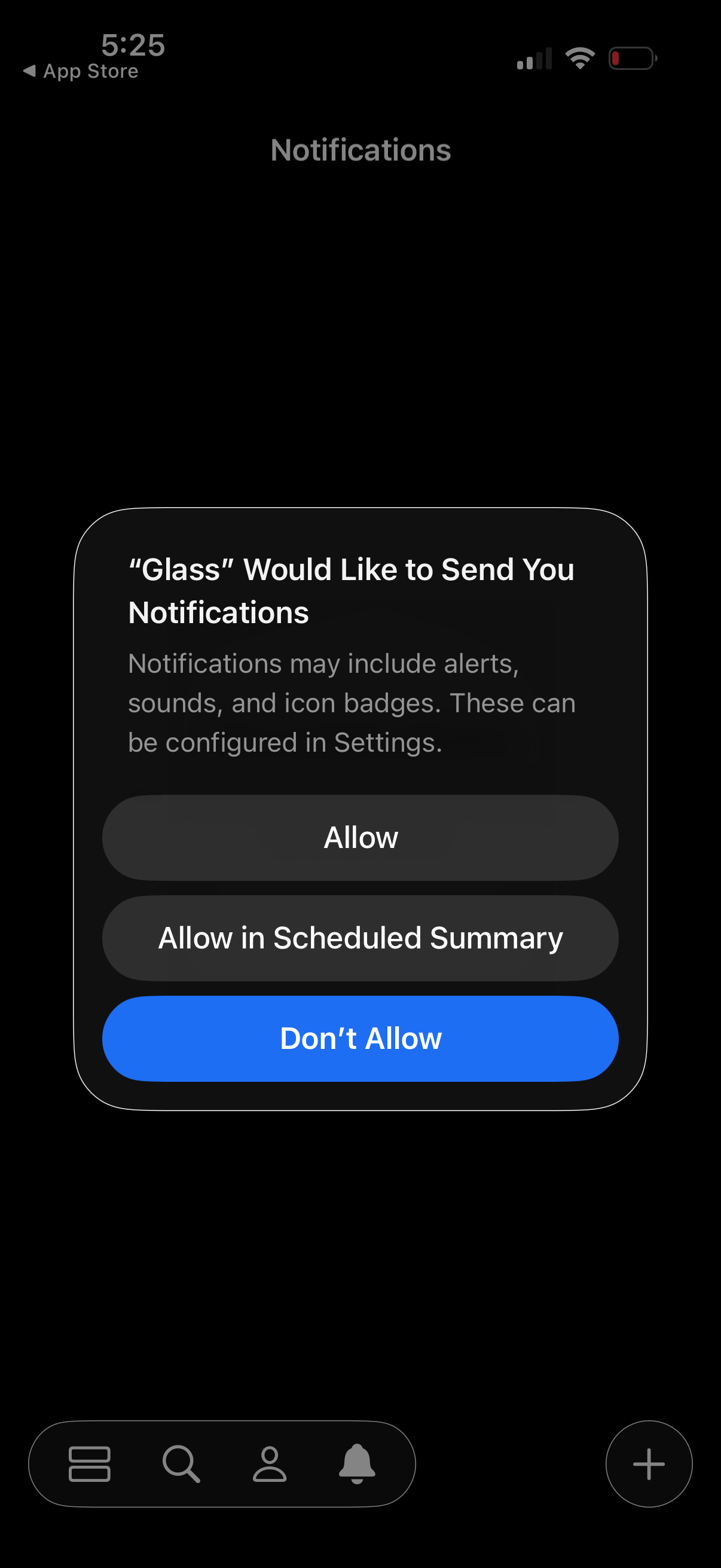 glass notifications screenshot